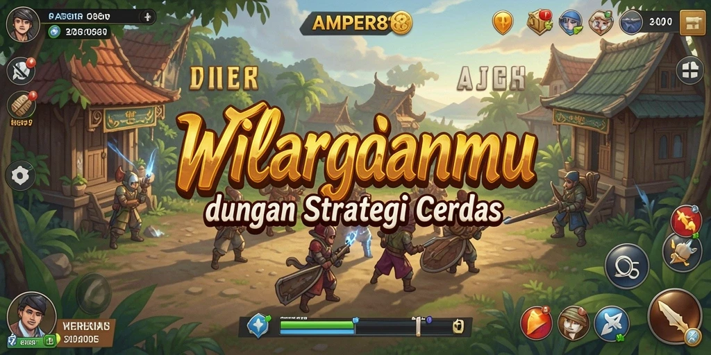 Screenshot AMPER88 menampilkan aksi pertempuran Tower Defense yang seru.