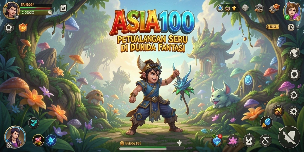 Screenshot ASIA100 menampilkan pemain sedang menjelajahi dunia yang luar biasa.