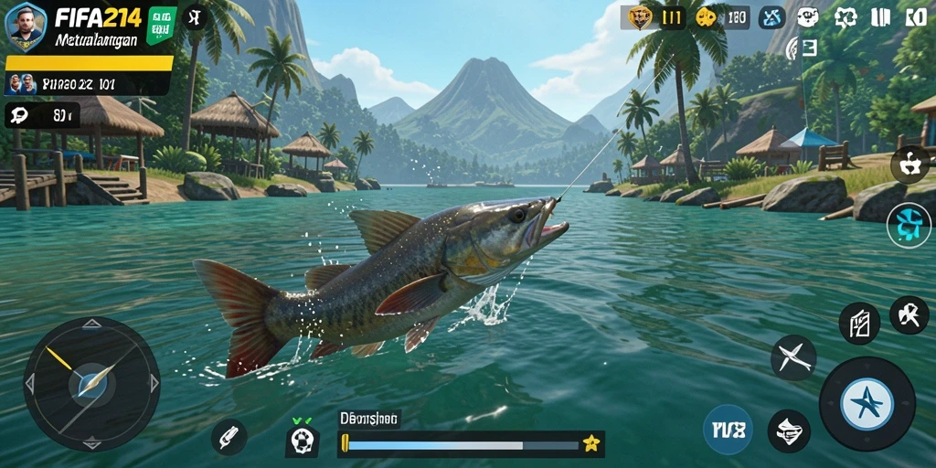 Gameplay memancing yang seru dan mendebarkan di FIFA234.