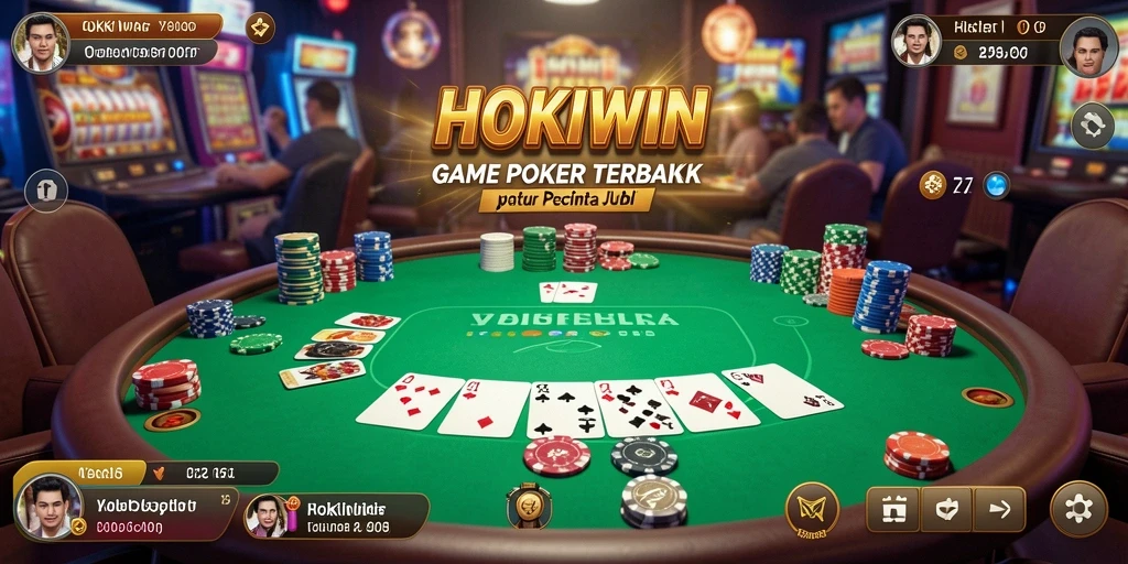 Tampilan gameplay menarik pada HOKIWIN dengan pemainan Poker yang mendebarkan.