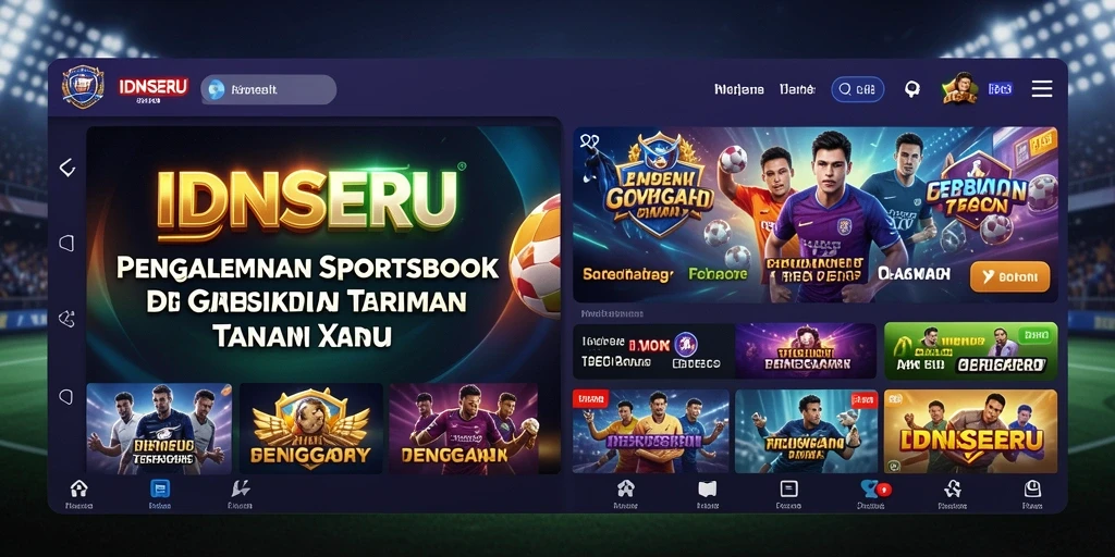 Tampilan antarmuka utama IDNSERU dengan kemudahan akses taruhan olahraga.