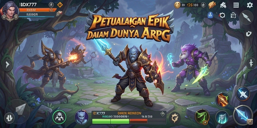 Screenshot menunjukkan aksi seru dalam pertarungan ARPG di IDX777.