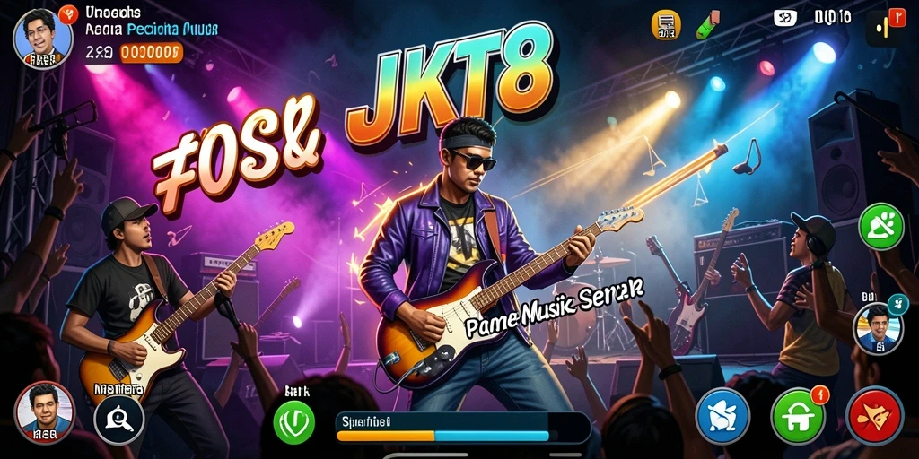 Screenshot JKT8 menampilkan gameplay musik yang menarik.