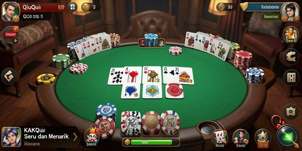 Tampilan gameplay menegangkan di KAKRP QiuQiu.