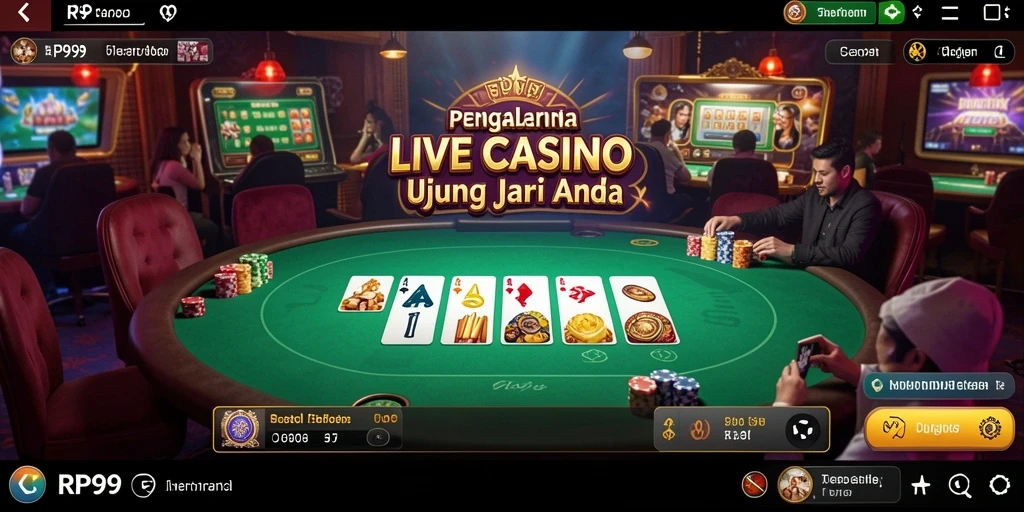 Tampilan gameplay Live Casino RP99 yang mendebarkan.