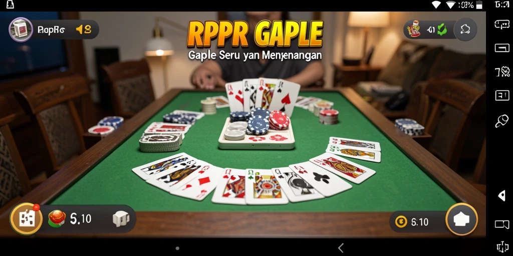 Tampilan gameplay seru dari RPRR, menyajikan pengalaman Gaple yang menyenangkan.