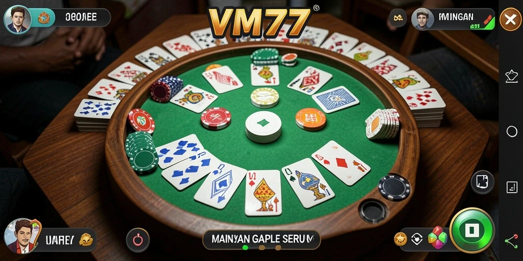 Screenshot gameplay Gaple VM777 yang seru dan menyenangkan.