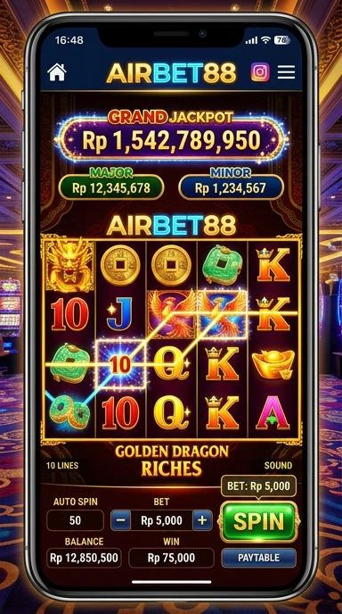 Screenshot tampilan antarmuka utama aplikasi airbet88.